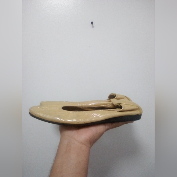 ARCHE France Metallic Gold Ballerina Ballet Flats Sz 39/8 Women - Picture 4 of 8